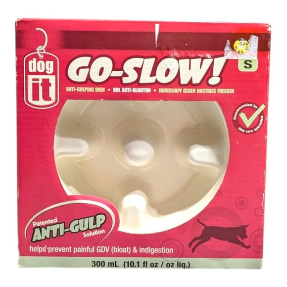 Dog It Go Slow Anti-Gulp Small Dog Bowl 1.2L/40.5oz - NEW - Picture 1 of 6